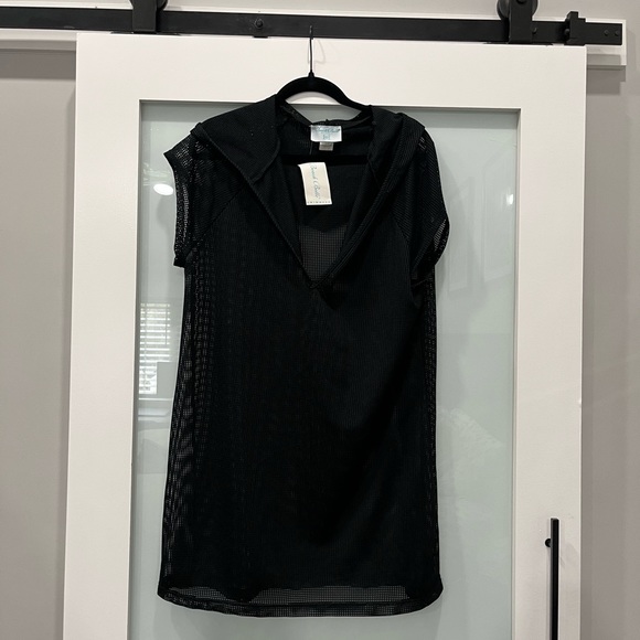 Beach Belle Swimwear Black Mesh Cover Up Dress, Size XL - Picture 1 of 5